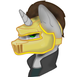 Size: 600x600 | Tagged: safe, artist:teschke, pony, unicorn, mask, soldier, solo