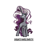 Size: 150x150 | Tagged: safe, artist:kevfin, nightmare rarity, g4, female, nightmare grayity, simple background, solo, sprite, transparent background
