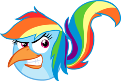 Size: 1200x800 | Tagged: safe, artist:colossalstinker, rainbow dash, bird, g4, angry birds, birdified, crossover, female, simple background, solo, species swap, transparent background