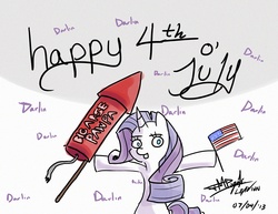 Size: 1650x1275 | Tagged: safe, artist:leaviun, rarity, pony, unicorn, g4, 4th of july, american independence day, darling, female, fireworks, independence day, mare, solo, united states