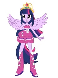 Size: 720x960 | Tagged: safe, artist:colorpalette-art, twilight sparkle, equestria girls, g4, big crown thingy, female, jewelry, ponied up, regalia, simple background, solo, twilight sparkle (alicorn), white background