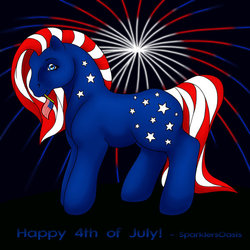 Size: 600x600 | Tagged: safe, artist:sparklersoasis, nation ponies, solo, united states