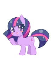 Size: 1280x1895 | Tagged: safe, artist:born-to-die, twilight sparkle, g4, blushing, cute, female, happy, looking at you, open mouth, simple background, smiling, solo, twiabetes, waving, weapons-grade cute, white background