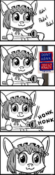 Size: 857x2726 | Tagged: safe, /mlp/, 4chan, chen (touhou), comic, crossover, fuck the police, honk, honk honk, ponified, touhou