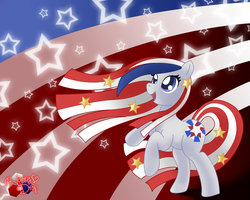 Size: 1000x800 | Tagged: safe, artist:honey-drop, oc, oc only, oc:star spangled, looking up, nation ponies, solo, united states