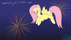 Size: 1920x1080 | Tagged: safe, artist:verminshy, fluttershy, g4, 30 minute art challenge, female, fireworks, solo