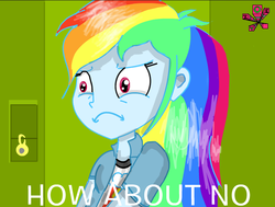 Size: 684x518 | Tagged: safe, artist:zoey4300, rainbow dash, equestria girls, g4, female, frown, reaction image, solo