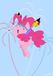 Size: 3001x4244 | Tagged: safe, artist:grendeleev, pinkie pie, g4, female, fireworks, high res, solo