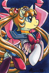 Size: 473x700 | Tagged: safe, artist:alienfirst, pony, crossover, ponified, sailor moon, sailor moon (series), solo, tsukino usagi