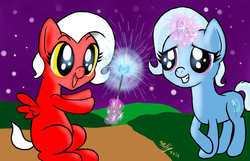 Size: 1280x823 | Tagged: safe, artist:askspicyandfriends, trixie, oc, g4, fireworks, magic