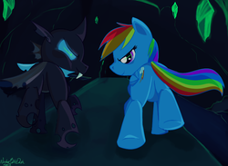 Size: 821x601 | Tagged: safe, artist:wonderboltdash, rainbow dash, changeling, g4, cocoon