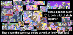 Size: 1968x954 | Tagged: safe, edit, edited screencap, screencap, amethyst star, bruce mane, caesar, cherry berry, cherry cola, cherry fizzy, cloud kicker, count caesar, diamond mint, drizzle, eclair créme, fine line, jangles, linky, lyrica lilac, maxie, merry may, minuette, north star, orion, pinkie pie, rarity, royal ribbon, sealed scroll, shoeshine, shooting star (character), sparkler, star gazer, twilight sparkle, pony, a canterlot wedding, g4, green isn't your color, magical mystery cure, sweet and elite, the best night ever, background pony, clothes, cropped, dress, gala dress, headcanon, ponies standing next to each other, theory