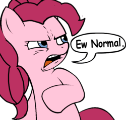 Size: 680x651 | Tagged: safe, artist:devon-bunny, pinkie pie, g4, ew gay, female, reaction image, solo