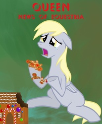 Size: 3506x4253 | Tagged: safe, artist:athos01, derpy hooves, pegasus, pony, g4, album cover, female, gingerbread (food), mare, queen (band), solo