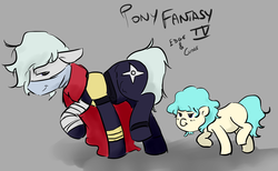 Size: 1300x800 | Tagged: safe, artist:askmutesparkle, clothes, cuore, edge, final fantasy, mime, ninja, ponified, raised hoof, raised leg, scarf, smiling, standing