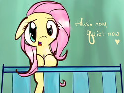 Size: 800x600 | Tagged: safe, artist:waitingforwaffles, fluttershy, g4, cute, female, hush now quiet now, mare, shyabetes, singing, solo