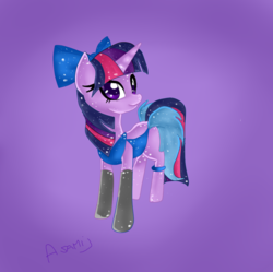 Size: 896x891 | Tagged: safe, artist:asamy753, twilight sparkle, g4, bow, clothes, costume, crossover, female, leotard, ms. kitty mouse, solo, the great mouse detective