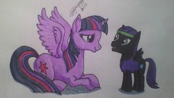 Size: 640x360 | Tagged: safe, artist:music-brush, twilight sparkle, oc, oc:nyx, alicorn, pony, g4, female, mare, twilight sparkle (alicorn)