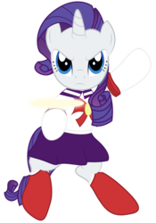 Size: 2929x4195 | Tagged: safe, artist:replaymasteroftime, rarity, pony, unicorn, g4, action pose, clothes, costume, female, high res, mare, sailor moon (series), simple background, solo, transparent background