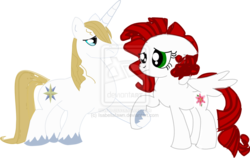 Size: 1024x648 | Tagged: safe, artist:isabellafawn, prince blueblood, oc, pegasus, pony, g4, canon x oc, female, male, shipping, simple background, straight, transparent background, vector