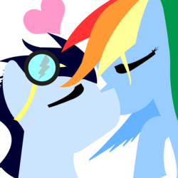 Size: 600x600 | Tagged: safe, artist:comfortabla, rainbow dash, soarin', g4, emblem, female, male, ship:soarindash, shipping, straight