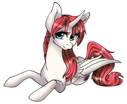 Size: 600x494 | Tagged: safe, artist:sugarcup, oc, oc only, oc:fausticorn, alicorn, pony, lauren faust, ponified, solo