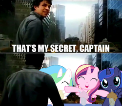 Size: 639x559 | Tagged: safe, artist:beavernator, princess cadance, princess celestia, princess luna, g4, bruce banner, image macro, meme, milkshake, text, the avengers, the incredible hulk