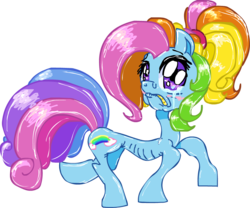 Size: 930x775 | Tagged: safe, artist:colossalstinker, rainbow dash (g3), earth pony, pony, g3, g3.5, crying, female, mare, simple background, skinny, solo, thin, transparent background