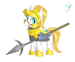 Size: 2500x2061 | Tagged: safe, artist:equestria-prevails, oc, oc only, oc:florence, bat pony, pony, armor, cute, helmet, hoof shoes, royal guard, simple background, solo, spear, transparent background