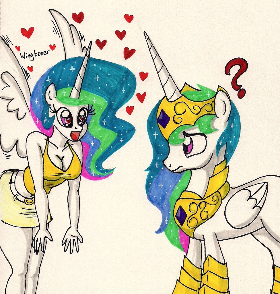 365215 Safe Artistnewyorkx3 Princess Celestia Anthro Anthro Ponidox Armor Belly Button 