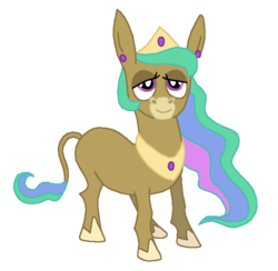 Size: 655x638 | Tagged: safe, artist:skyjagged, princess celestia, mule, g4, female, princess mulestia, simple background, solo, species swap, transparent background