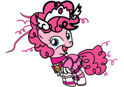 Size: 1024x719 | Tagged: safe, artist:omegaridersangou, pinkie pie, g4, cure happy, female, glitter force, glitter lucky, precure, pretty cure, smile precure, solo, young