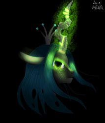 Size: 828x966 | Tagged: safe, artist:shadowpaint-lisam, queen chrysalis, changeling, changeling queen, g4, crown, female, jewelry, regalia, solo