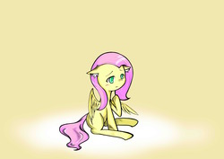 Size: 3507x2480 | Tagged: safe, artist:akatsuki ki, fluttershy, g4, blank flank, ear fluff, female, pixiv, solo, wallpaper