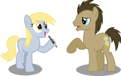 Size: 4955x3096 | Tagged: safe, artist:vector-brony, derpy hooves, doctor whooves, time turner, pegasus, pony, g4, female, mare, simple background, sonic screwdriver, transparent background, vector, wingless