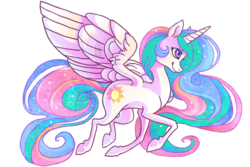 Size: 910x607 | Tagged: safe, artist:griffsnuff, princess celestia, alicorn, pony, g4, cutie mark, female, horn, simple background, smiling, solo, spread wings, transparent background, wings