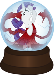 Size: 4166x5766 | Tagged: safe, artist:shadyhorseman, rarity, pony, unicorn, g4, absurd resolution, bipedal, clothes, dress, eyes closed, female, imaginaerum, nightwish, red dress, simple background, snow globe, solo, transparent background