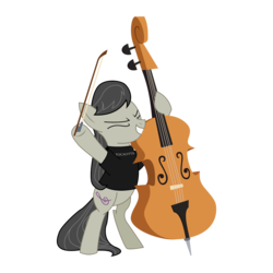 Size: 3240x3240 | Tagged: safe, artist:shadyhorseman, octavia melody, earth pony, pony, g4, apocalyptica, bipedal, bow (instrument), cello, clothes, eyes closed, female, heavy metal, musical instrument, shirt, simple background, solo, t-shirt, transparent background, vector