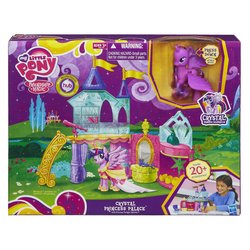 Size: 2000x2000 | Tagged: safe, twilight sparkle, human, g4, official, big crown thingy, brushable, castle, choking hazard, crystal princess celebration, element of magic, hasbro, hub logo, hubble, irl, irl human, palace, photo, toy, twilight sparkle (alicorn)