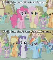 Size: 853x960 | Tagged: safe, edit, edited screencap, screencap, applejack, fluttershy, pinkie pie, rainbow dash, rarity, spike, friendship is magic, g4, season 1, beautiful, littlest pet shop, parody