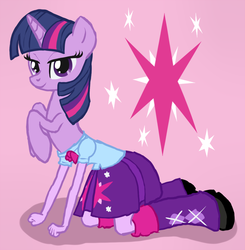 Size: 881x900 | Tagged: safe, artist:arrkhal, twilight sparkle, ponytaur, reverse centaur, equestria girls, g4, abomination, bedroom eyes, female, not salmon, solo, this isn't even my final form, wat, what has magic done, what has science done, wtf