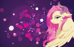 Size: 2220x1400 | Tagged: safe, artist:joemasterpencil, fluttershy, demon, g4, demonshy, devilshy, female, flutterdemon, horns, solo