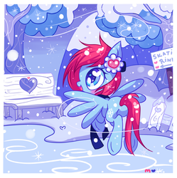 Size: 800x802 | Tagged: safe, artist:ipun, oc, oc only, oc:icicle blaze, pegasus, pony, heart, heart eyes, solo, wingding eyes