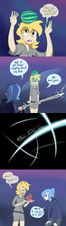 Size: 1280x4388 | Tagged: safe, artist:7nights, derpy hooves, princess luna, human, ask human luna, g4, clothes, comic, everything went better than expected, food art, hoodie, humanized, s1 luna, sword, tumblr, watermelon