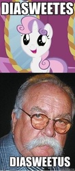 Size: 248x564 | Tagged: safe, sweetie belle, g4, cute, diabetes, diasweetes, glasses, image macro, wilford brimley