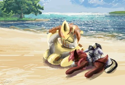 Size: 2000x1360 | Tagged: safe, zecora, oc, gazelle, giraffe, zebra, g4, askyoungzecora, younger