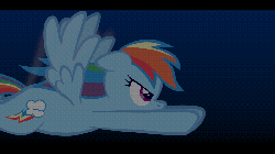 Size: 800x450 | Tagged: safe, artist:jepso, rainbow dash, g4, animated, female, flying, gif, letterboxing, solo