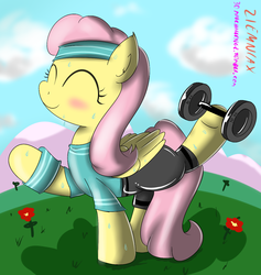 Size: 1136x1200 | Tagged: safe, artist:ziemniax, fluttershy, g4, active stretch, exercise, female, flexible, solo