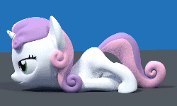 Size: 500x300 | Tagged: safe, artist:uncommented, sweetie belle, pony, g4, 3d, 3d model, animated, blender, butt, female, plot, scootie belle, solo