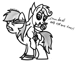 Size: 1079x884 | Tagged: safe, artist:anxet, rainbow dash, scootaloo, g4, 30 minute art challenge, monochrome, push-ups